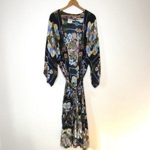 Anthropologie The Moxy Collective Robe XS/S Floral Long Robe